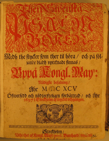 1695 års psalmbok med melodier tryckt 1697