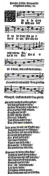 Ein feste Burg in Johann Spangenbergs Spangenbergs Gesangbuch (1545), Magdeburg