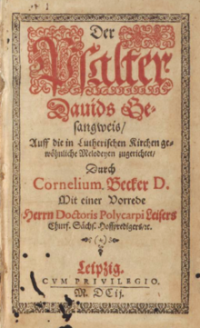 Titelsida ur Psalter Davids Gesangweis, Leipzig 1602